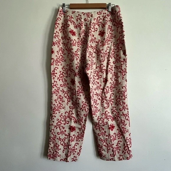 Talbots Floral Linen High Rise Ankle Cropped pants - Picture 3 of 9